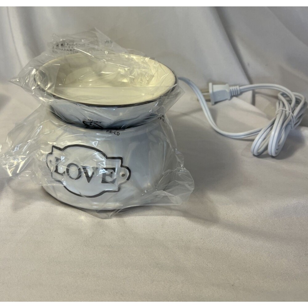 Scentsy "Love" Ceramic Wax Warming Element Warmer Neutral Color